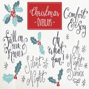 圣诞节主题设计装饰物叠层素材 Christmas Overlays Set 6 – Vector