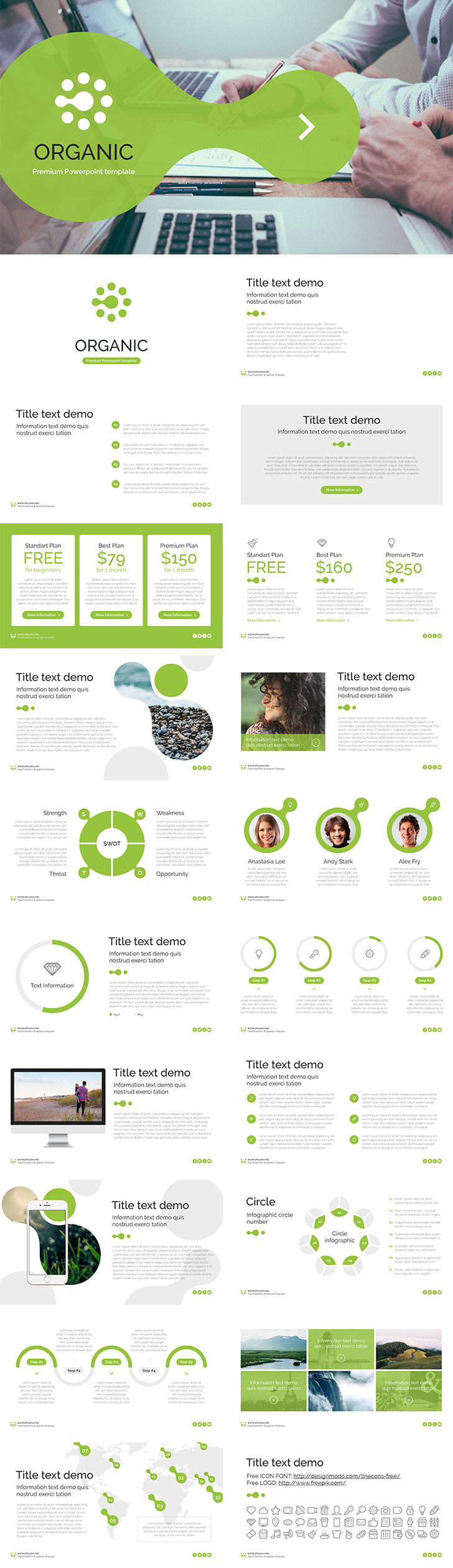 自然或原生态主题免费PPT模板 Free PowerPoint template Organic