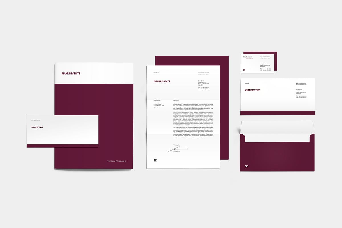 高级企业品牌办公文具套装设计模板 SE Corporate Identity