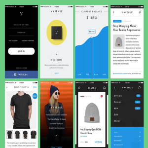时尚服饰电商 APP 模板-V Avenue Freebie