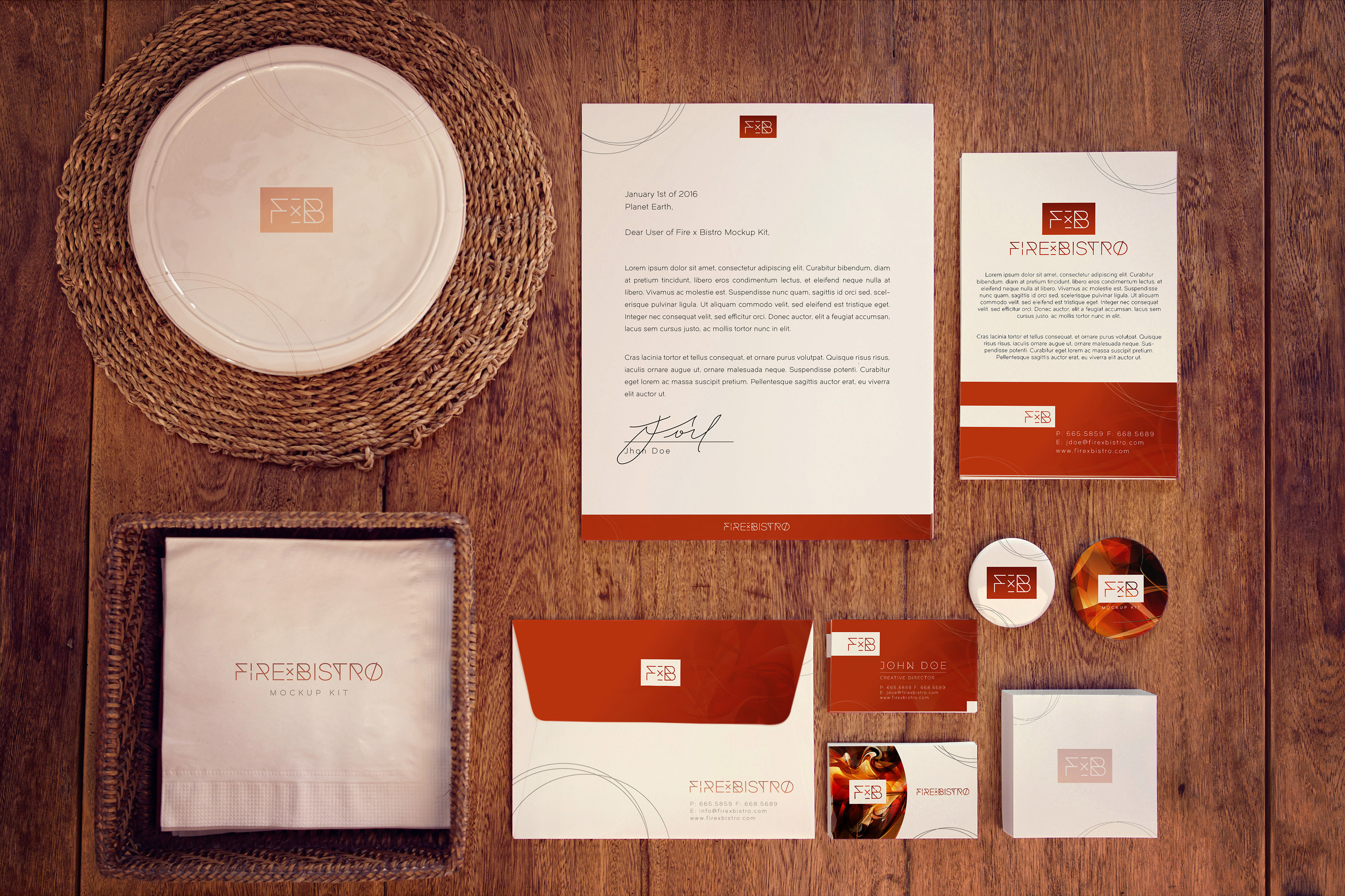 高端品牌VI视觉设计预览办公用品套装样机01 Stationery Mockup 01