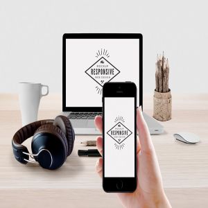响应式网页设计演示iPhone/Macbook/iMac样机模板 Responsive Design Device Display Mock-Up