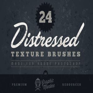24款仿旧做旧效果纹理图层PS笔刷 24 Distressed Texture Brushes