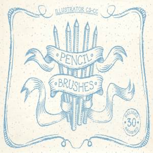 各种铅笔笔画AI笔刷 Pencil Brushes