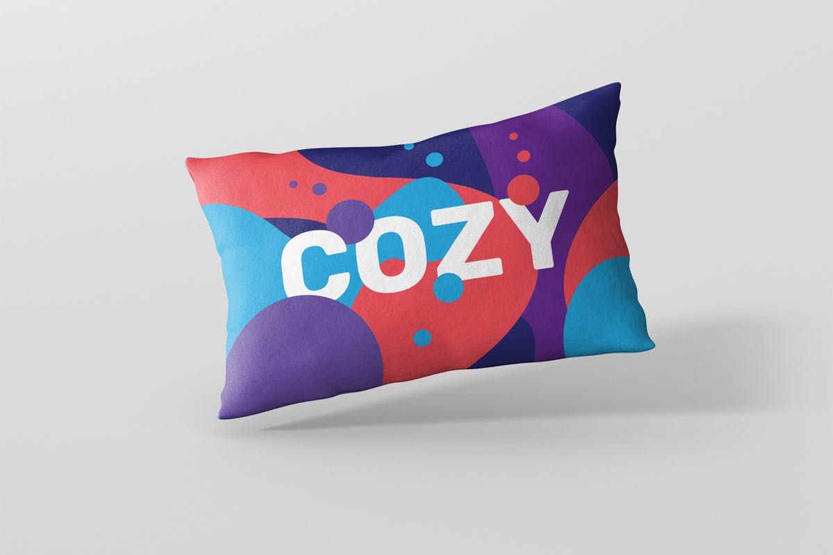 时尚多彩矩形卧室沙发枕头样机 Pillow Mockup – Rectangle