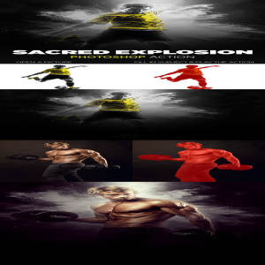 帅气粉末爆炸效果的PS动作 Sacred Explosion Photoshop Action [atn]