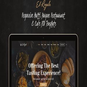 优雅餐厅和咖啡厅网站设计PSD模板 Elroyale – Elegant Restaurant & Cafe PSD Template