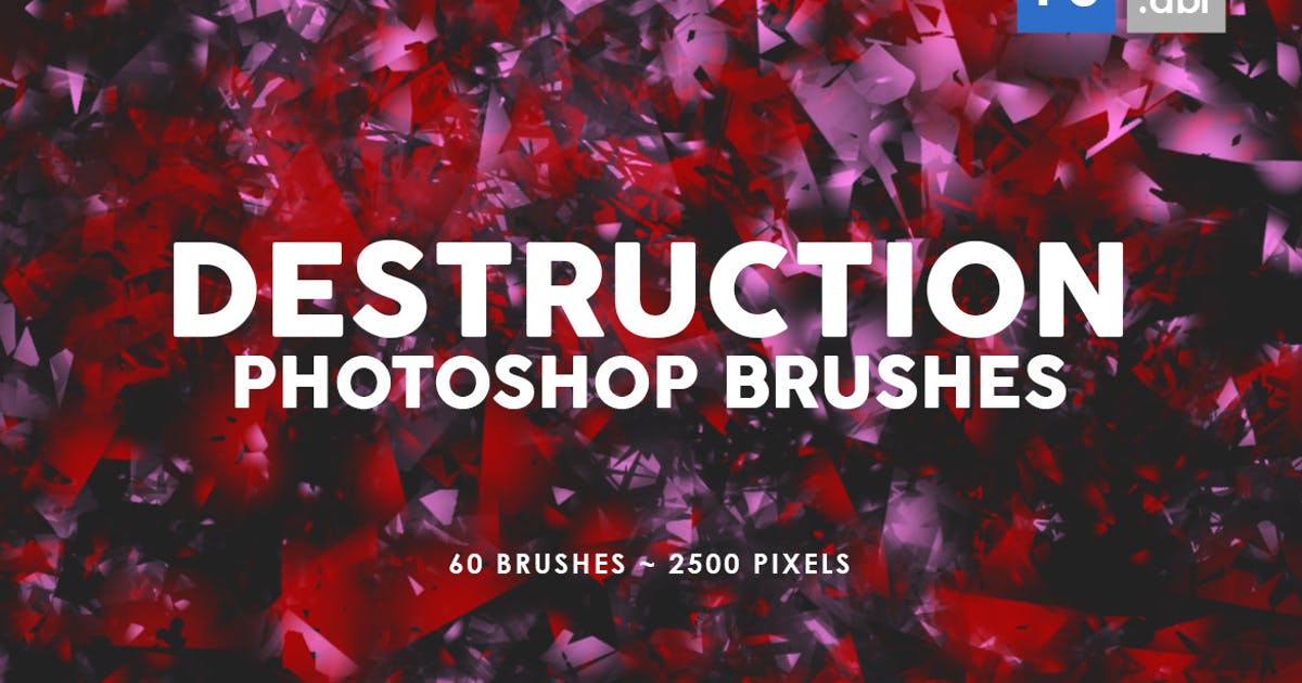 60个玻璃碎片效果纹理PS印章笔刷 60 Destruction Photoshop Stamp Brushes