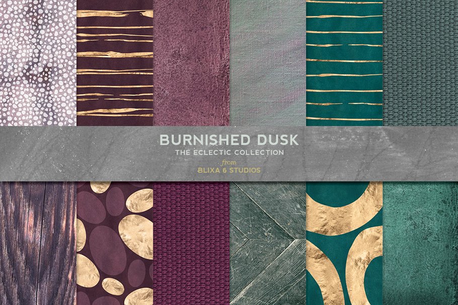 温暖金箔色调大理石抛光纹理 Burnished Gold Patterns & Textures