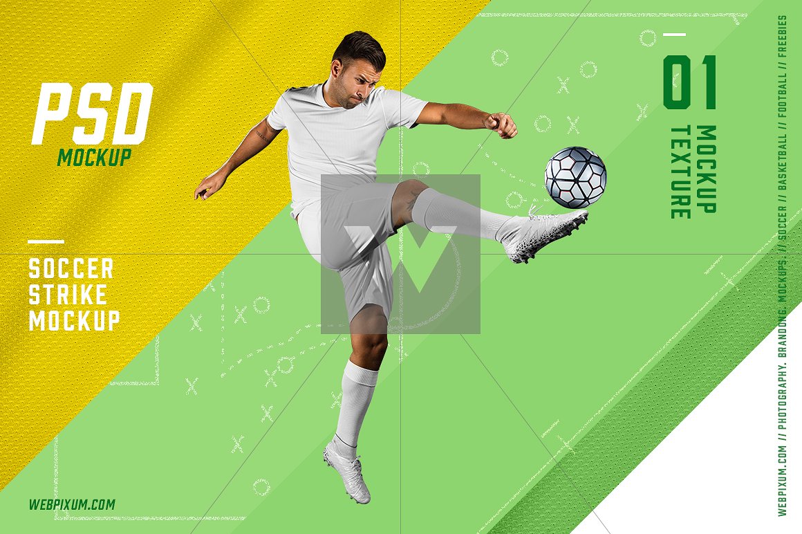 十分动感的世界杯足球运动服球衣样机展示模型mockups