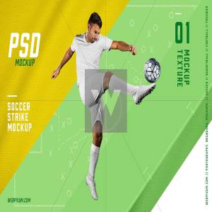 十分动感的世界杯足球运动服球衣样机展示模型mockups