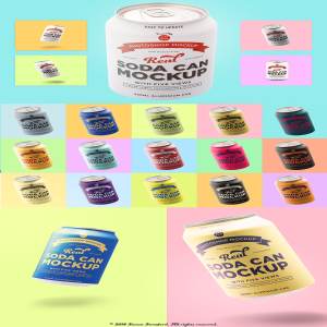 苏打水饮料易拉罐外观设计样机 Real soda can mockup for photoshop