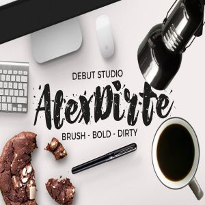 斑点脏纹理英文粗体笔刷艺术字体 Alexdirte Brush Font