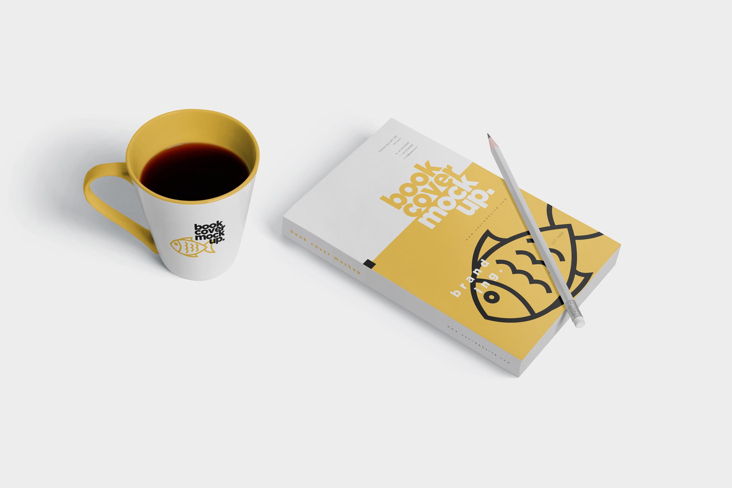 定制图书记事本封面设计预览样机 Realistic Book Cover Mockups