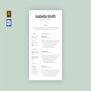 Less is More设计理念个人简历设计模板v1 Resume Template V.1