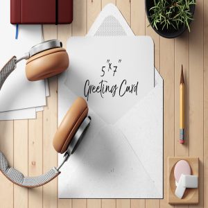 7×5圆角邀请函/贺卡样机套装1 7×5 Rounded Corners Greeting Card Mockup Set 1