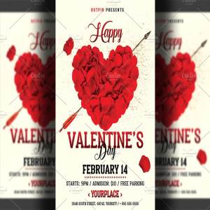 情人节活动海报设计传单模板 Valentines Day Flyer Invitation