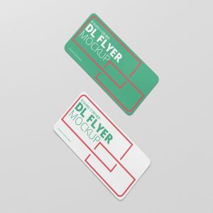简约DL尺寸平面圆角传单样机 DL Horizontal Flyer Round Corner Mockup