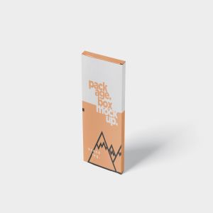 扁平矩形巧克力条/块包装盒外观设计样机 Package Box Mock-Up – Flat Rectangle Shape