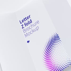 三折页企业宣传单设计效果图样机03 Letter Z Fold Brochure Mockup 03