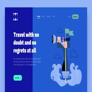 网站着陆页设计航海探索场景插画素材 Search Landing Page Illustrations