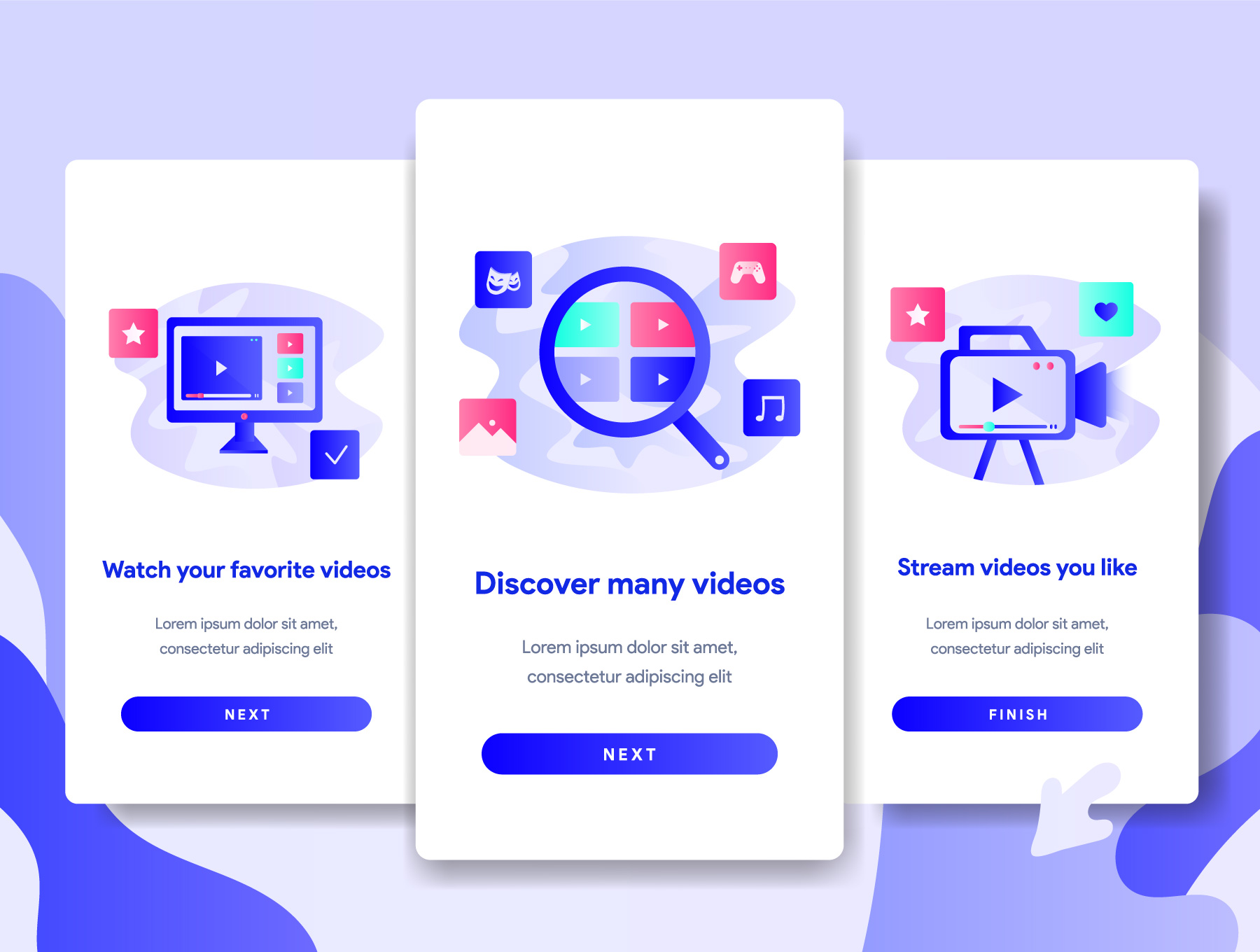 一流设计素材网下午茶：24个APP新手指引页创意矢量插画下载[Ai]