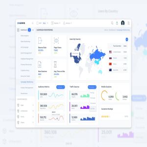网站数据统计监控后台仪表盘UI界面模板 Campaign Monitoring Admin Dashboard UI – FD