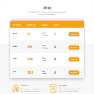 云存储服务价格表单UI设计模板 Pricing Table