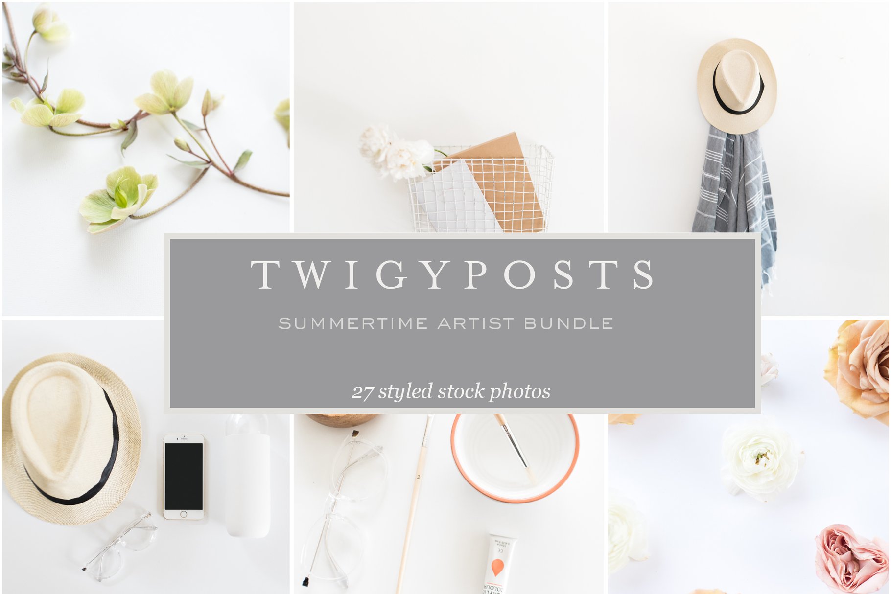 夏日风办公场景照片包  Summertime Artist Stock Photo Bundle