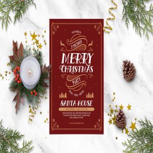 复古圣诞庆祝活动海报设计模板 Vintage Christmas Celebration