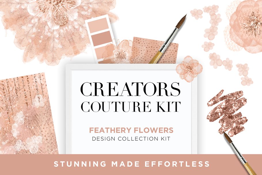 羽饰花卉设计套装 Feathery Flowers Couture Design Kit