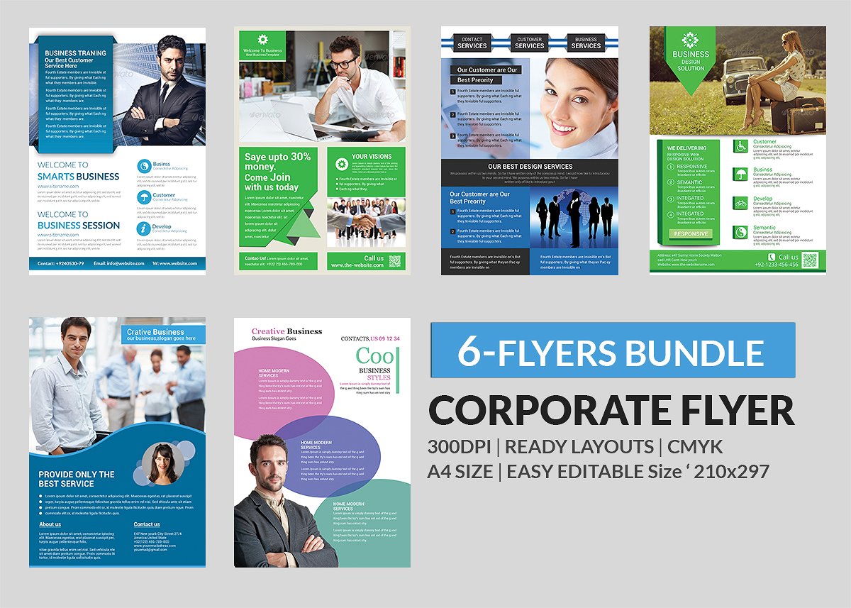 企业商务项目推广传单模板 Corporate Flyer Bundle