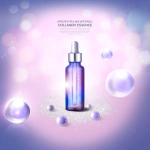 胶原蛋白精华液化妆品广告海报模板