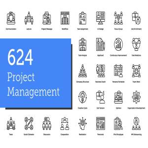 624个企业项目管理图标 624 Project Management Icons