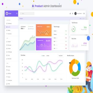 网上商城后台产品数据统计界面UI设计模板 Products – Admin Dashboard UI Kit