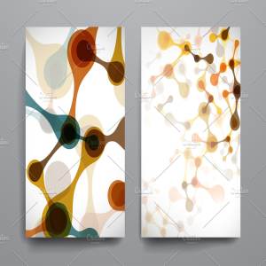 DNA链条抽象图形背景小册子模板 Brilliant  brochures in DNA style