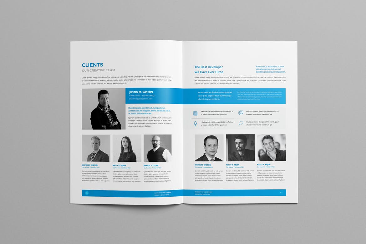 时尚简洁高端多用途的企业形象画册手册楼书杂志设计模板（indd）