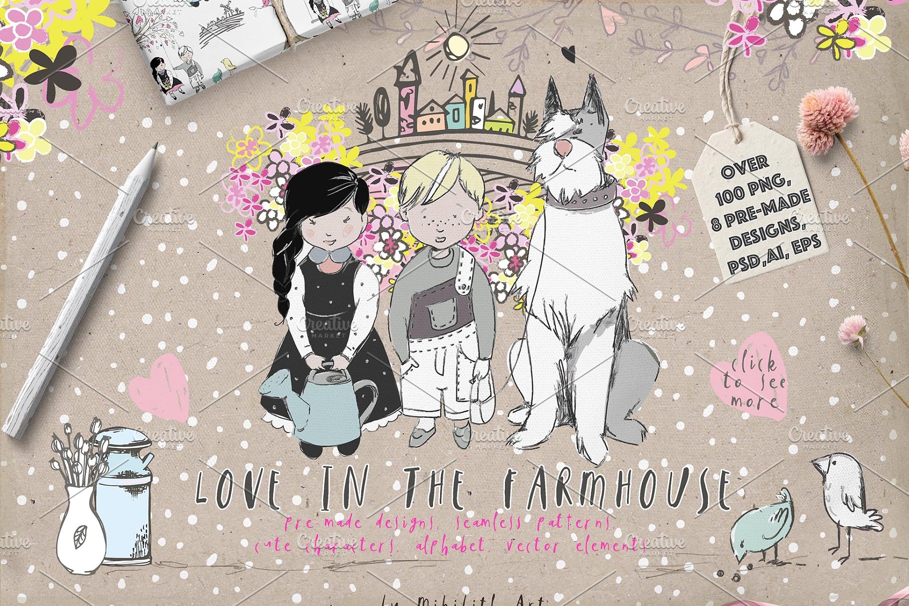 温馨的农场手绘设计元素合集[2.97GB] LOVE IN THE FARMHOUSE