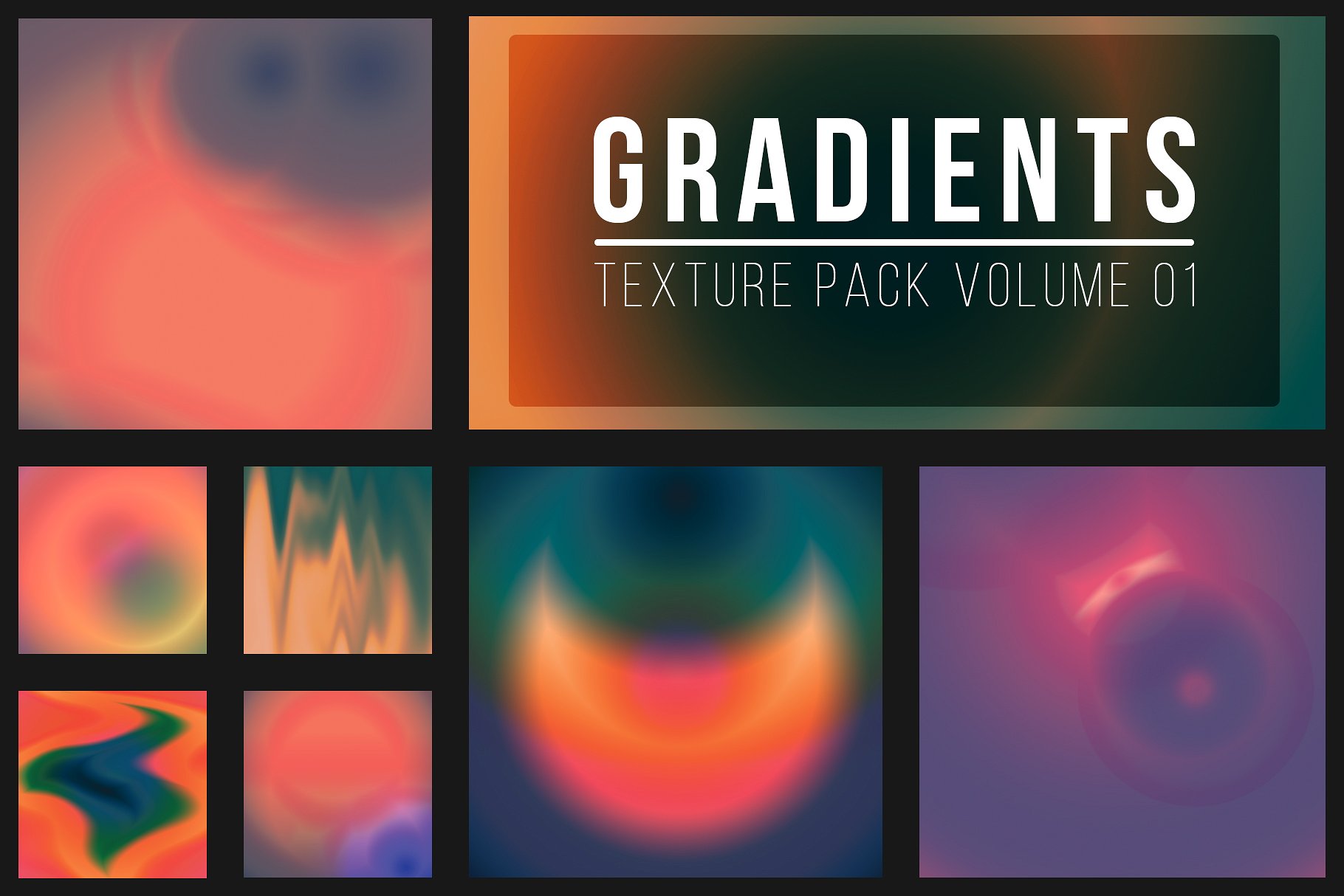 50款七彩渐变抽象线条纹理 50 Gradient Textures Vol. 01