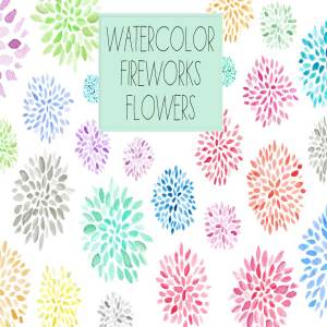 多彩火花花卉图案纹理 Fireworks Flowers