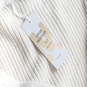 服装吊牌标签样机模板 Clothes label tag blank white mockup