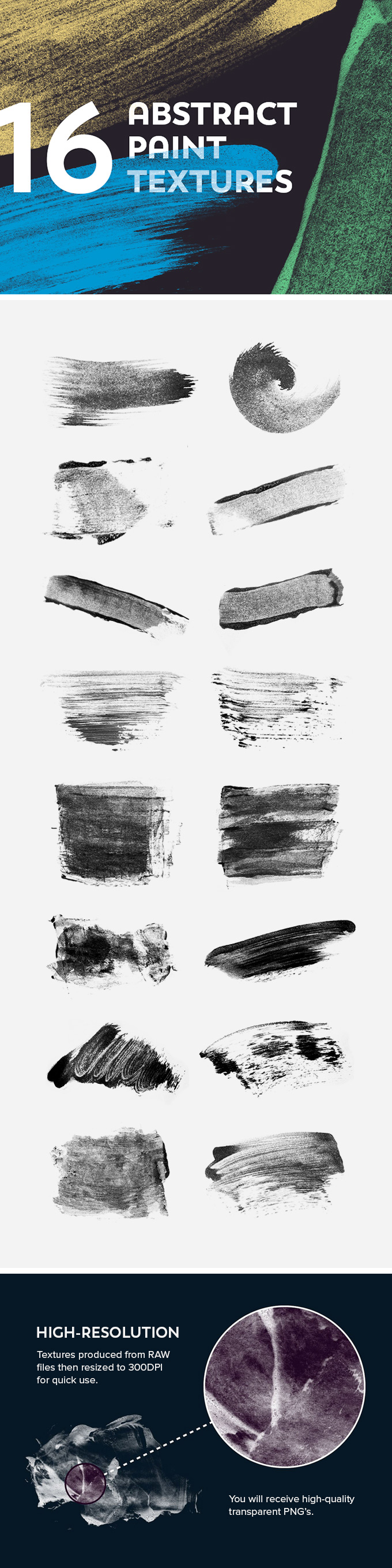 独特的自然水彩抽象纹理 16 Abstract Paint Textures