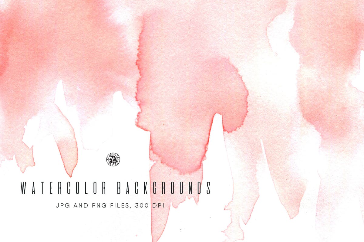 粉红色水彩背景素材 Watercolor Pink Backgrounds
