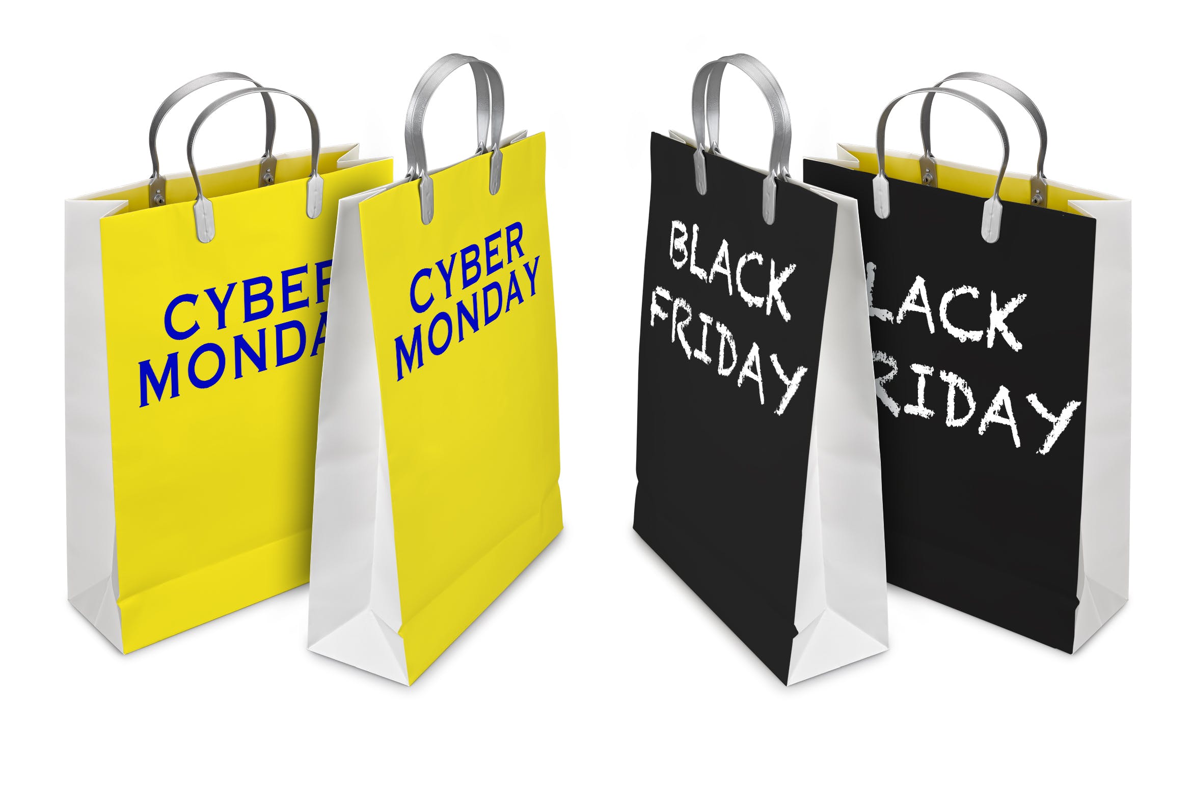 网络星期一&黑色星期五促销日购物袋设计样机02 Business days mockup_02