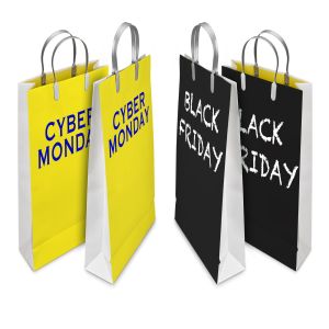 网络星期一&黑色星期五促销日购物袋设计样机02 Business days mockup_02