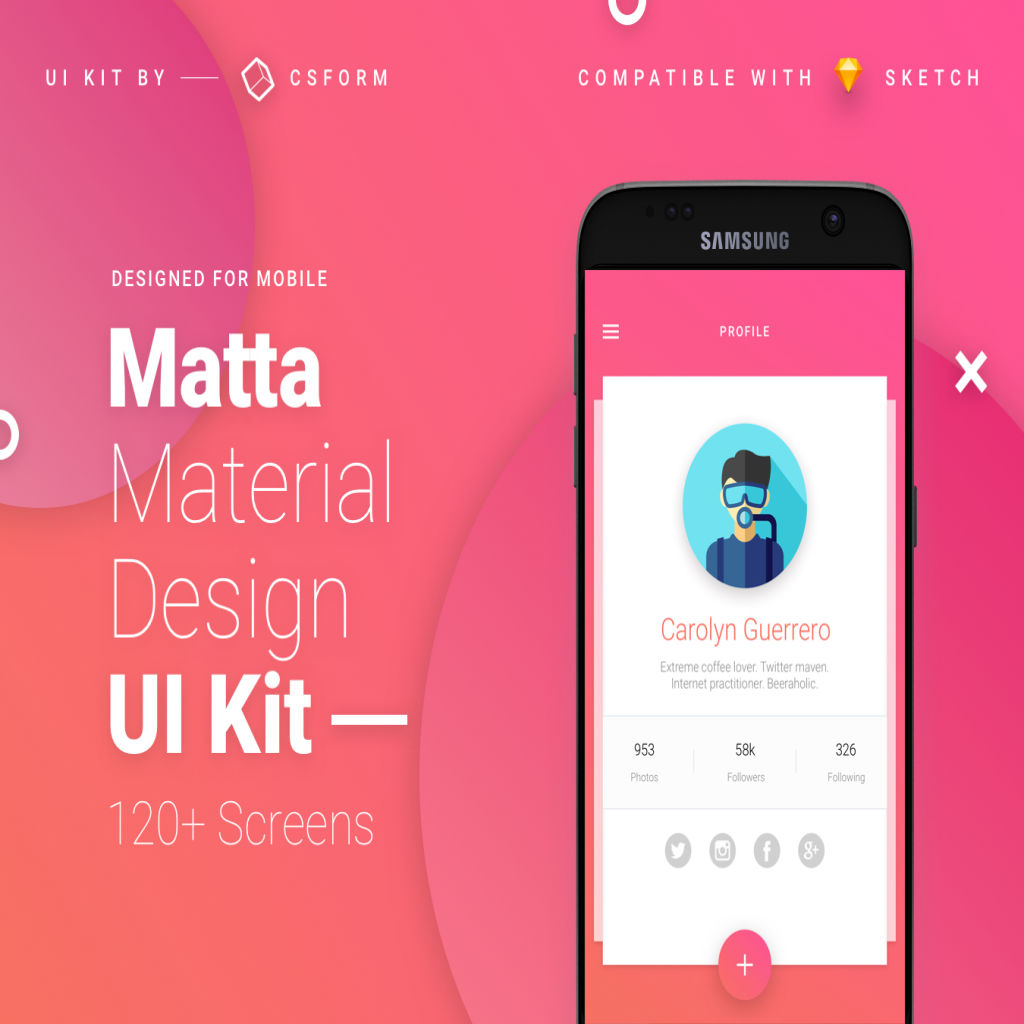 少见的Material UI Kit下载[最美安卓APP UI KITS FOR Sketch]