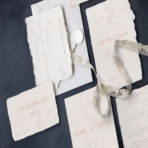 创意特色花卉婚礼邀请函设计素材套装 Sketchy Floral Wedding Suite