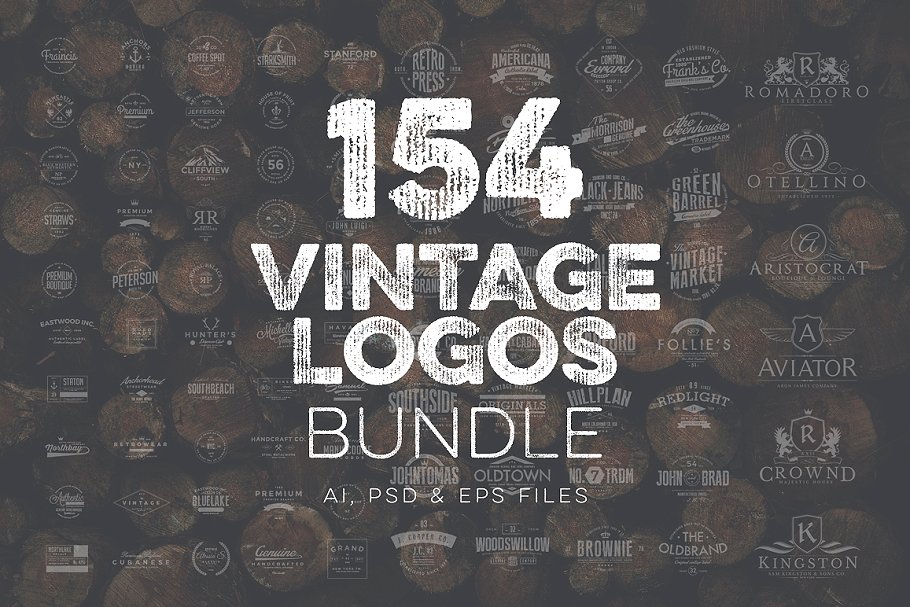 154款复古Logo标志模板大合集 154 Vintage Logos Bundle Vol.3