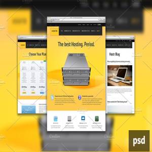 服务器云主机提供商网站设计PSD模板 Hostr – PSD Template