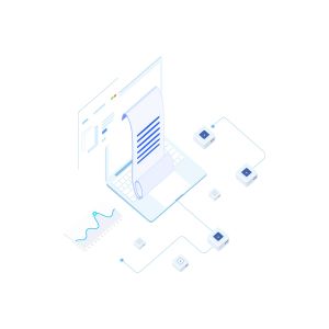 区块链金融数据统计报告等距概念插画v3 Financial Report on Blockchain Isometric 3 – FV